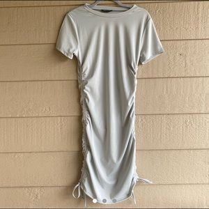 Size Drawstring Solid Dress